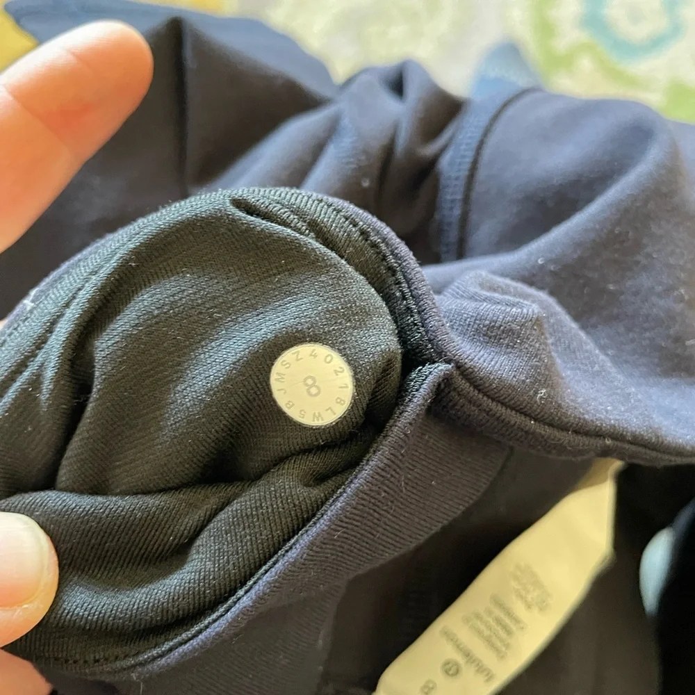 Lululemon Wunder Under mid rise full length W5BJMS Luon Navy Blue 8